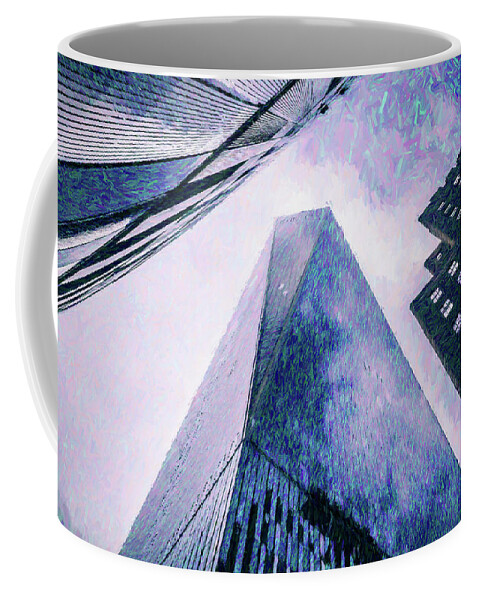 2014 Coffee Mug featuring the photograph Freedom Tower Crayon Sketch by Wade Brooks