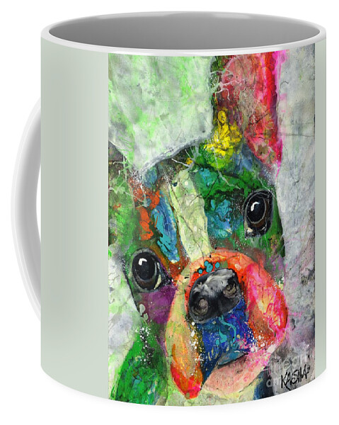 French Bulldog Coffee Mug featuring the painting Frenchie by Kasha Ritter