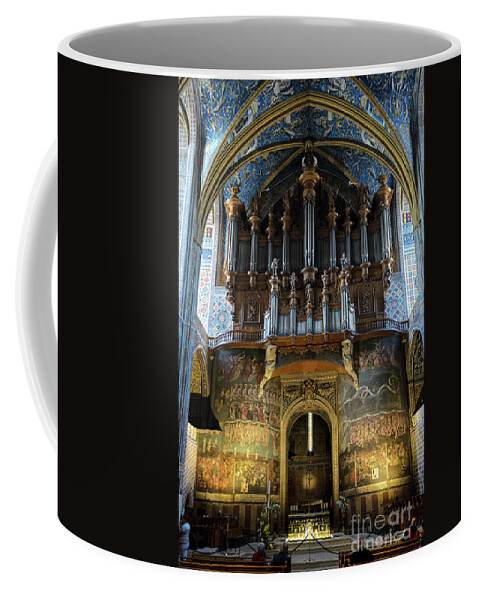 France Coffee Mug featuring the photograph Fresco of the Last Judgement and organ in Albi Cathedral by RicardMN Photography