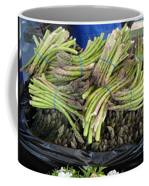 Asparagus Coffee Mug featuring the photograph Fresh Asparagus at Farmers Market by Kent Lorentzen