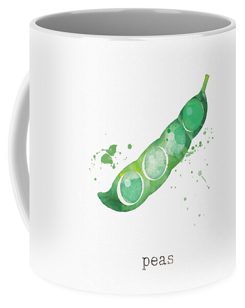 Peas Coffee Mug featuring the painting Fresh Peas by Linda Woods