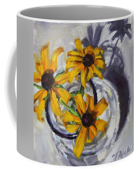 Daisies Coffee Mug featuring the painting Fresh Picked Daisies by Tracy Male