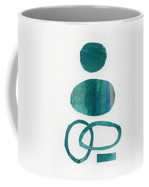 Abstract Art Coffee Mug featuring the mixed media Fresh Water by Linda Woods
