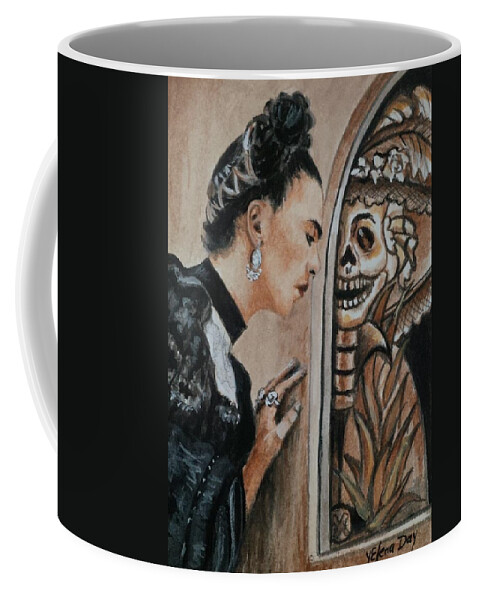 Frida Coffee Mug featuring the painting Frida Catrina by Yelena Day