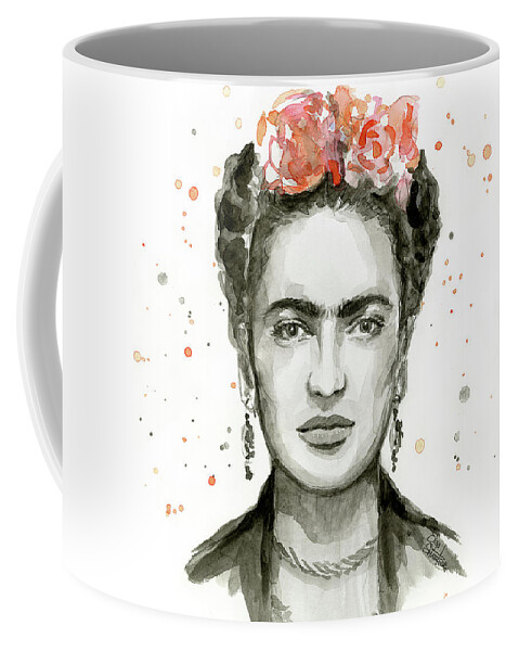 Frida Kahlo Coffee Mug featuring the painting Frida Kahlo Portrait by Olga Shvartsur