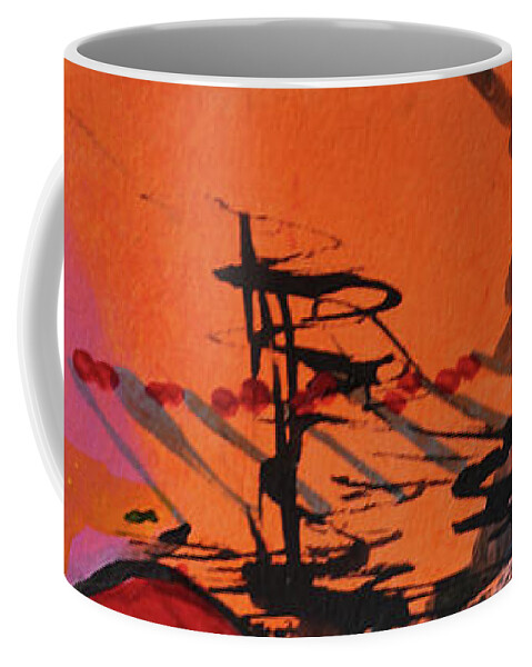 Orange Coffee Mug featuring the mixed media Friends by April Burton