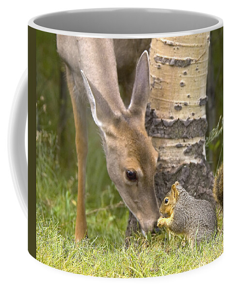 Deer Coffee Mug featuring the photograph Friends by Gary Beeler