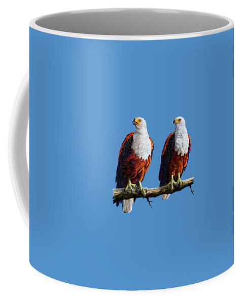 Eagle Coffee Mug featuring the painting Friends Hanging out by Anthony Mwangi