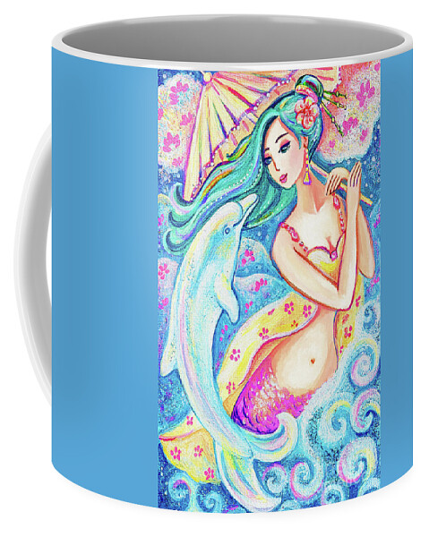 Girl And Sea Coffee Mug featuring the painting Friends of the East Sea by Eva Campbell