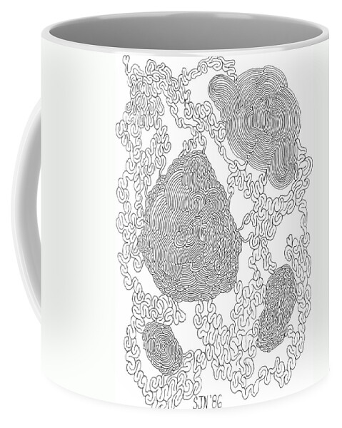 Mazes Coffee Mug featuring the drawing Friends by Steven Natanson