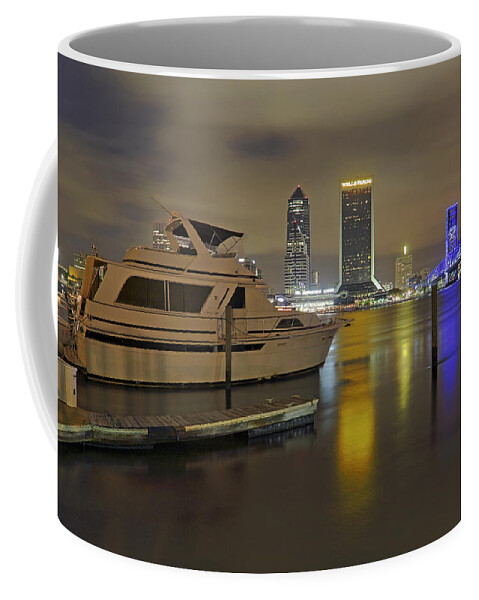 Jacksonville Coffee Mug featuring the photograph Friendship Park Marina - Jacksonville Florida - Skyline by Jason Politte