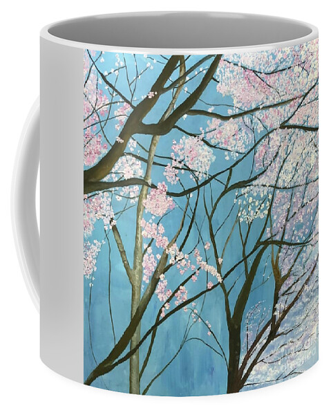 Trees Coffee Mug featuring the painting From Lindsay by Kate Conaboy