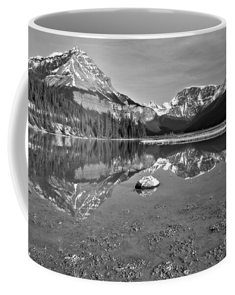 Mt Chephren Coffee Mug featuring the photograph From The Lakeshore To Chephren Peak by Adam Jewell