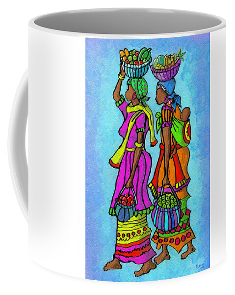 Woman Coffee Mug featuring the painting From the Market by Anthony Mwangi