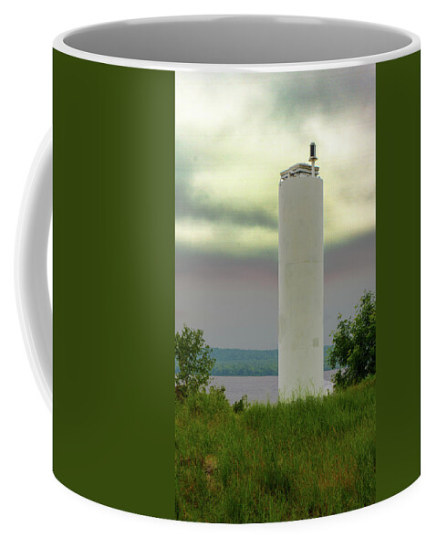 Lighthouse Coffee Mug featuring the photograph FRont Range Light at Christmas MI by Jeff Kurtz