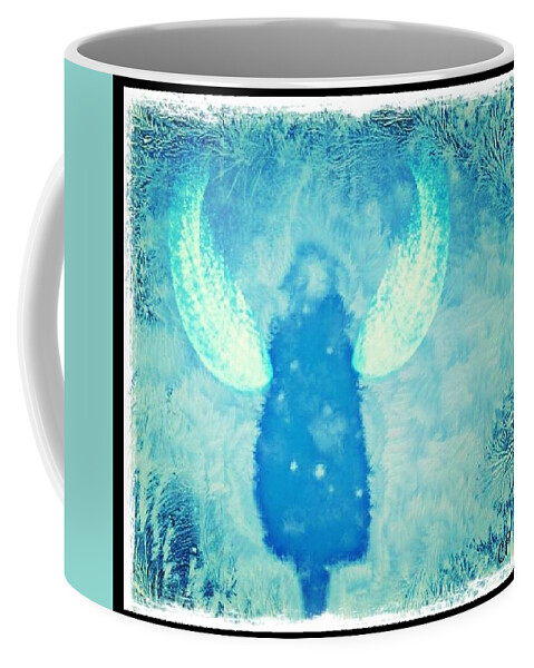 Spiritual Coffee Mug featuring the digital art Frosted angel by Christine Paris