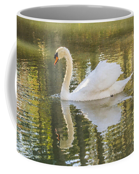 Swan Coffee Mug featuring the photograph Frosted Swan by Geraldine DeBoer