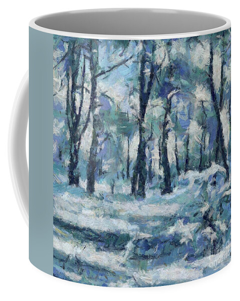 Landscape Coffee Mug featuring the painting Frosty Day by Dragica Micki Fortuna