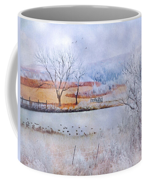 Kansas Coffee Mug featuring the photograph Frozen Fog Kansas Landscape by Anna Louise