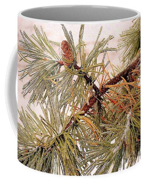 Frozen Coffee Mug featuring the photograph Frozen Pine by Frozen in Time Fine Art Photography