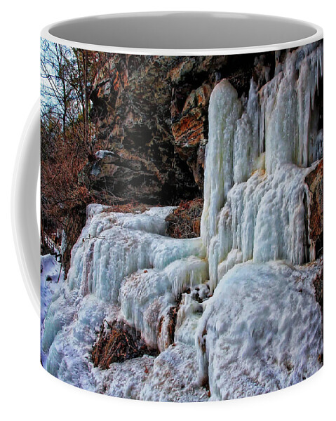 Ice Coffee Mug featuring the photograph Frozen Waterfall by Suzanne Stout