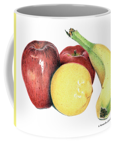 Fruit Coffee Mug featuring the drawing Fruit Medley by Louise Howarth