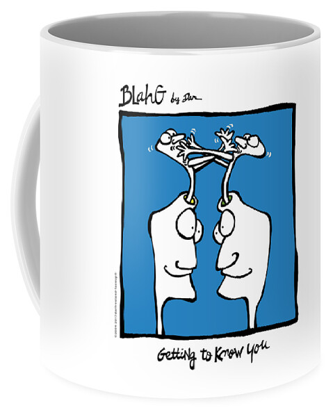 Face Up Coffee Mug featuring the drawing Getting To Know You by Dar Freeland