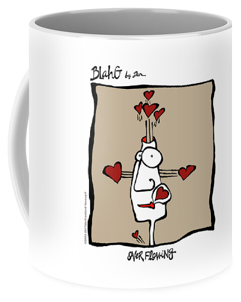 Face Up Coffee Mug featuring the drawing Overflowing by Dar Freeland