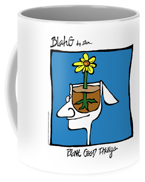Face Up Coffee Mug featuring the drawing Plant Good Things by Dar Freeland
