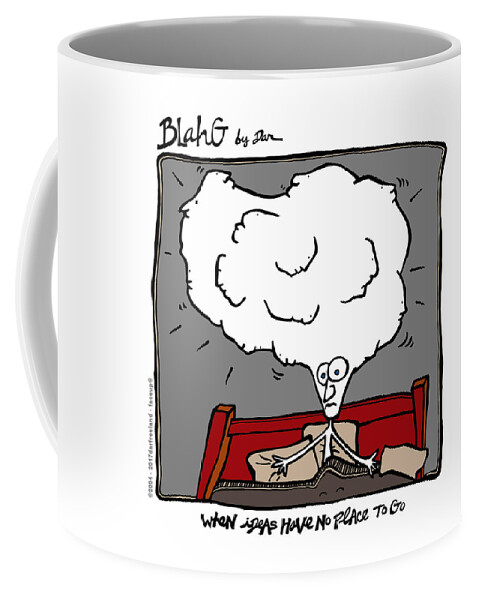 Face Up Coffee Mug featuring the drawing When Ideas Have No Place To Go by Dar Freeland