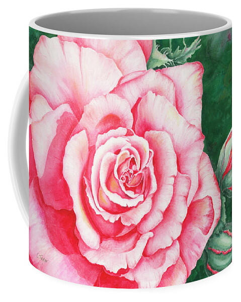 Rose Coffee Mug featuring the painting Full Bloom by Lori Taylor