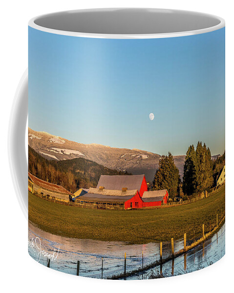 Farm Coffee Mug featuring the photograph Full Moon Over The Farm by Mark Joseph