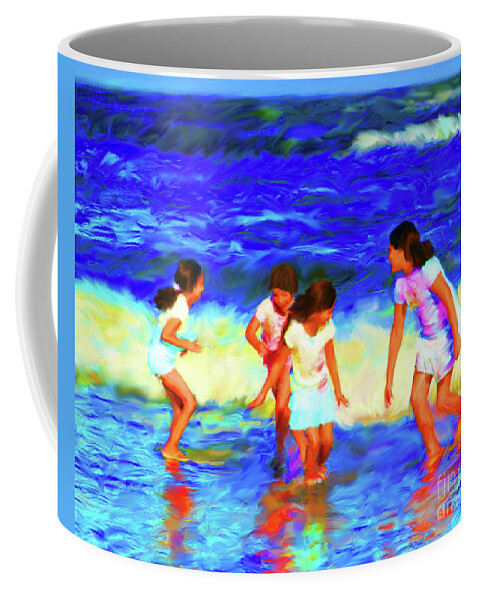 Beach Coffee Mug featuring the digital art Fun at the Beach by Diane Macdonald