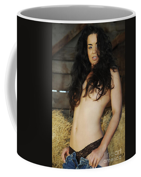 Glamour Photographs Coffee Mug featuring the photograph Fun in the hay by Robert WK Clark