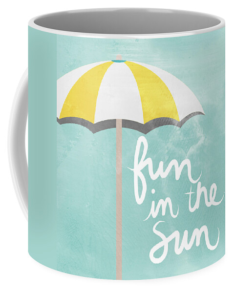 Beach Coffee Mug featuring the painting Fun In The Sun by Linda Woods