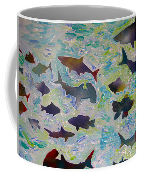 Fish Coffee Mug featuring the painting Fun In The Water by Robert Margetts