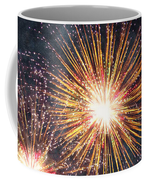 Abstract Coffee Mug featuring the photograph Fun With Fireworks by Bill and Linda Tiepelman