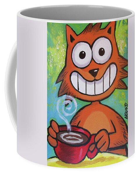 Funky Cappuccino Cat Coffee Mug by Rick Menard - Pixels