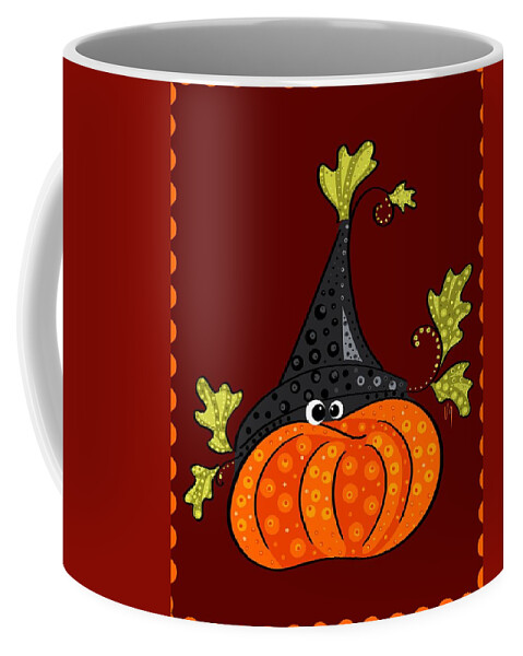 Halloween Coffee Mug featuring the painting Funny Halloween by Veronica Minozzi