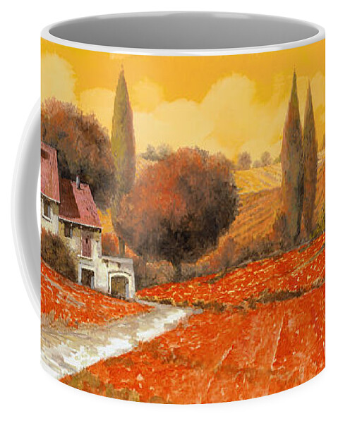 Tuscany Coffee Mug featuring the painting il fuoco della Toscana by Guido Borelli