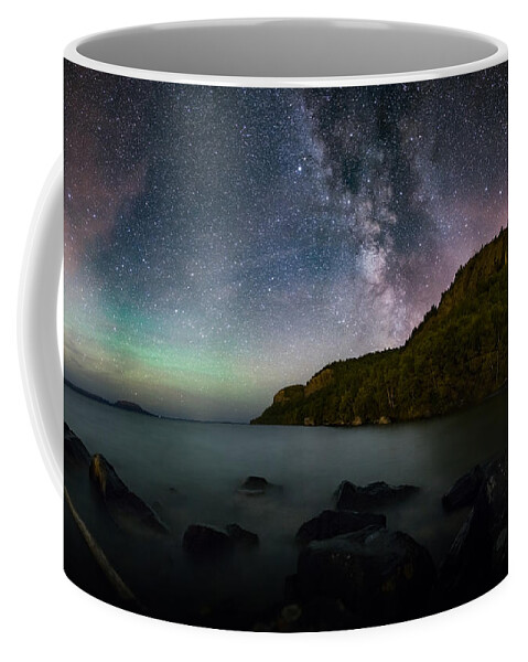 Aboriginal Coffee Mug featuring the photograph FWFN Nightscape Stacked Panorama by Jakub Sisak