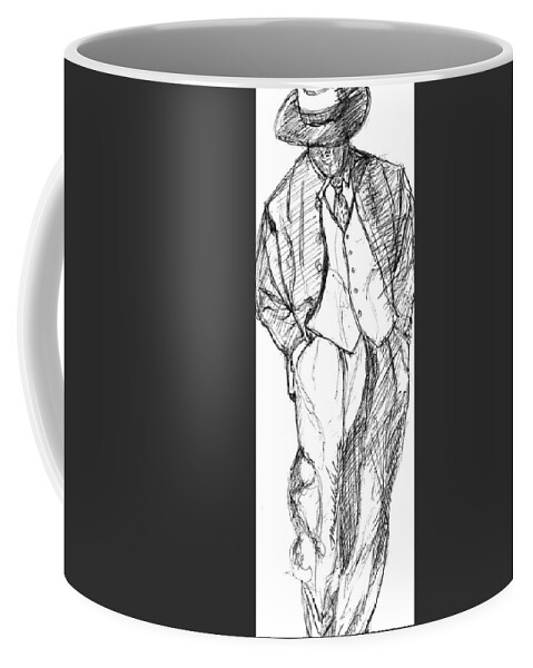Man Coffee Mug featuring the drawing G-Man by Michelle Gilmore