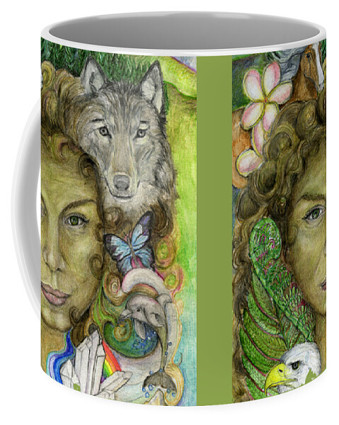 Gaia Coffee Mug featuring the painting Gaia by Jo Thomas Blaine
