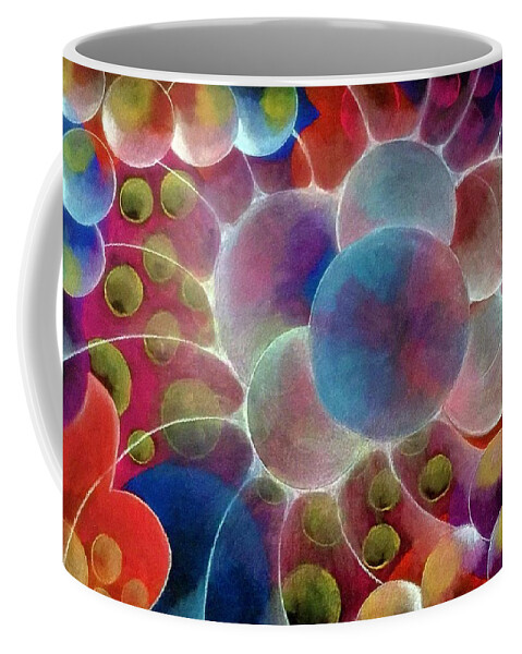 Gamma Burst Abstract Giclee Print Coffee Mug featuring the pastel Gamma Burst II abstract pattern art by Laurie's Intuitive
