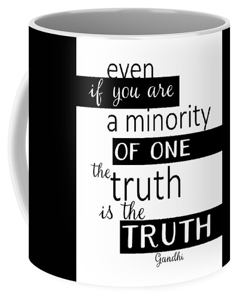 Quote Coffee Mug featuring the digital art Gandhi Quote On Truth by Ann Powell