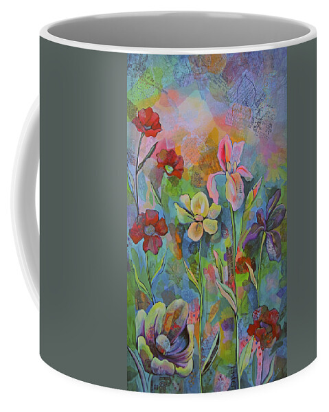 Garden Coffee Mug featuring the painting Garden of Intention - Triptych Center Panel by Shadia Derbyshire
