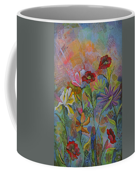 Garden Coffee Mug featuring the painting Garden of Intention - Triptych Left Panel by Shadia Derbyshire