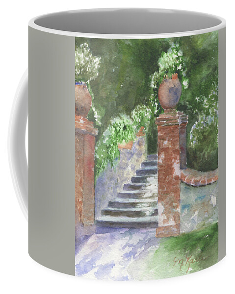 Garden Coffee Mug featuring the painting Garden Steps by Marsha Karle