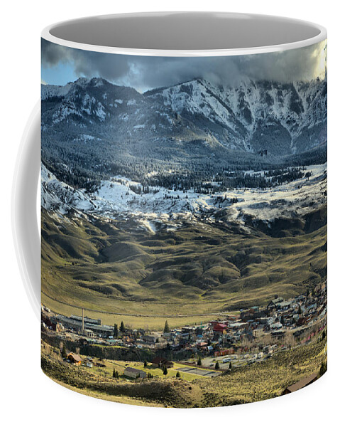 Gardiner Coffee Mug featuring the photograph Gardiner Montana Overlook by Adam Jewell