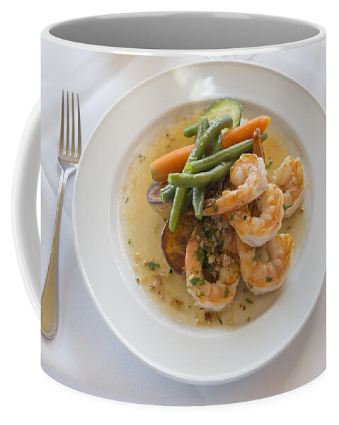 Prawns Coffee Mug featuring the photograph Garlic Prawns by Louise Heusinkveld